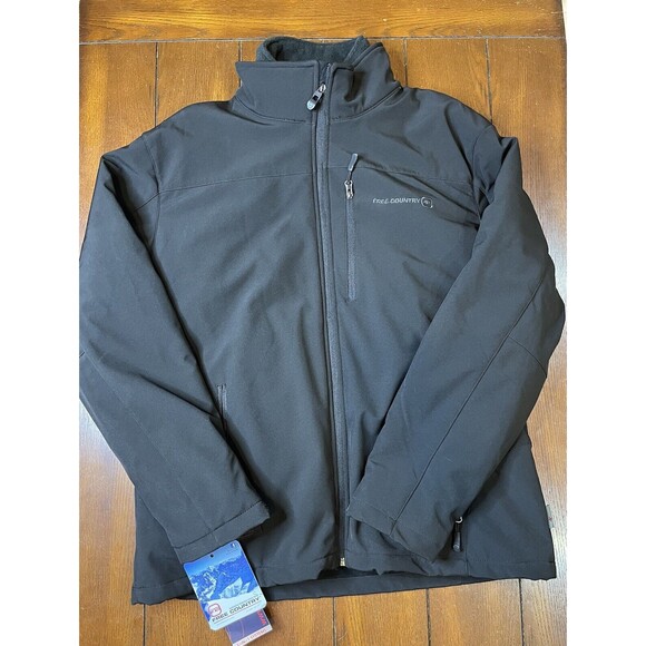 Free Country Men's 3-in-1Jacket Jet Black Water Resistant-**SEE DESCRIPTION**
